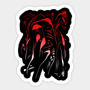 abstract color lineart - burning landscape Sticker